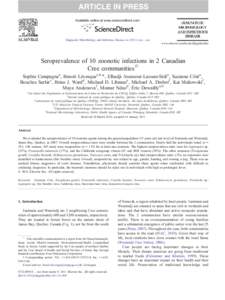Seroprevalence of 10 zoonotic infections in 2 Canadian Cree communities