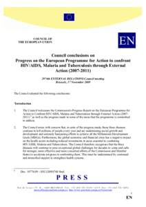 EN  COUNCIL OF THE EUROPEAN UNION  Council conclusions on