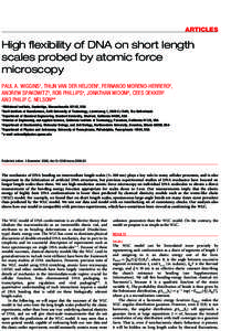 Black plate (137,1)  ARTICLES High flexibility of DNA on short length scales probed by atomic force