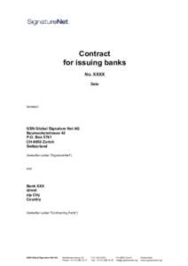 Contract for issuing banks No. XXXX Date  between