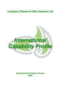 Landcare Research International Ltd, Capability Profile 2003