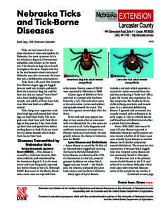 Nebraska Ticks and Tick-Borne Diseases Lancaster County