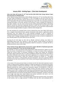      January 2013 – Briefing‐Paper – China Solar Development   