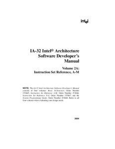 IA-32 Intel® Architecture Software Developer’s Manual