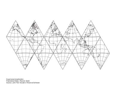 Equal-area Icosahedron; Polyhedral Globe; Platonic Solid; Source: John Parr Snyder’s Personal Software 