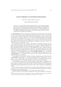 Scientiae Mathematicae Japonicae Online, Vol. 10, (2004), 55–[removed]LUSIN’S THEOREM AND BOCHNER INTEGRATION Peter A. Loeb and Erik Talvila