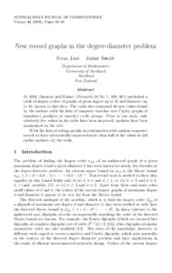 AUSTRALASIAN JOURNAL OF COMBINATORICS Volume[removed]), Pages 63–80
