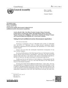 Foreign relations / Law / International relations / Arms control / Nuclear weapons / Nuclear proliferation / Treaty on the Non-Proliferation of Nuclear Weapons / Conference on Disarmament / Nuclear disarmament / Disarmament / 13 steps / United Nations Office for Disarmament Affairs