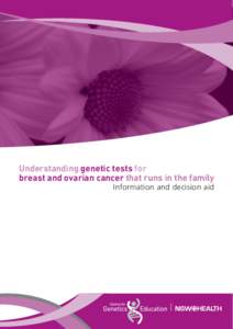 Understanding genetic tests for breast and ovarian cancer that runs in the family Information and decision aid This booklet was developed and printed with the support of: