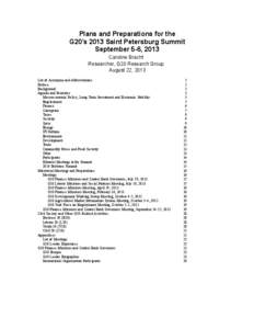 G20 / G20 Research Group / Research / University of Toronto / International taxation / G-20 major economies / Financial Stability Board / Vladimir Putin / Tax haven / International relations / Economics / International economics