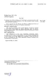 PUBLIC LAW[removed]—MAY 17, [removed]STAT. 579 Public Law[removed]107th Congress