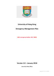 University of Hong Kong Emergency Management Plan (HKU emergency hotline: Version 2.0 – January 2018
