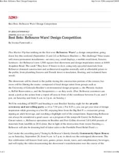 Best Bets: ReSource Wars! Design Competition