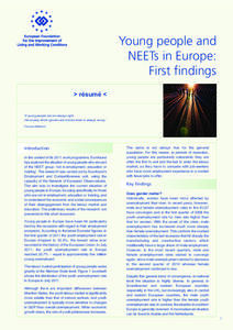 Young people and NEETs in Europe: First findings