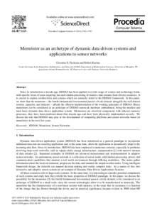 Available online at www.sciencedirect.com  Procedia Computer Science[removed]–1787 Memristor as an archetype of dynamic data-driven systems and applications to sensor networks