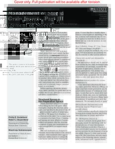 MF917 Management of Stored Grain Insects, Part III: Structural sprays, pest strips, grain protectants and surface dressings