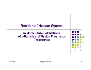 Rotation of Nuclear System in Monte-Carlo Calculations of α-Particle and Fission Fragments Trajectories