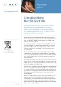 Viewpoint August 2015 Your Global Investment Authority Managing Rising Interest Rate Fears