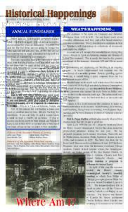 Historical Happenings Newsletter of the Kewanee Historical Society ANNUAL FUNDRAISER 	 FIRST ANNUAL FUNDRAISER WITHOUT A BAKE SALE - It’s that time again—for our annual newsletter