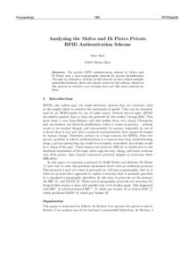 Proceedings  - NN - Analysing the Molva and Di Pietro Private RFID Authentication Scheme