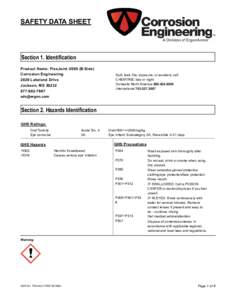 SAFETY DATA SHEET  Section 1. Identification Product Name: FlexJoint U500 (B-Side) Corrosion Engineering 2829 Lakeland Drive