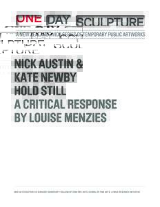 NICK AUSTIN & KATE NEWBY HOLD STILL A CRITICAL RESPONSE BY LOUISE MENZIES