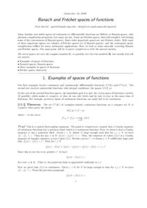 (September 16, [removed]Banach and Fr´echet spaces of functions Paul Garrett [removed]  http://www.math.umn.edu/˜garrett/