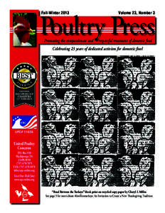 Poultry Press Fall-Winter 2013 Promoting the ­compassionate and