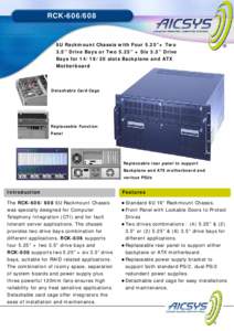 RCK6U Rackmount Chassis with Four 5.25”+ Two 3.5” Drive Bays or Two 5.25” + Six 3.5” Drive Bays forslots Backplane and ATX Motherboard