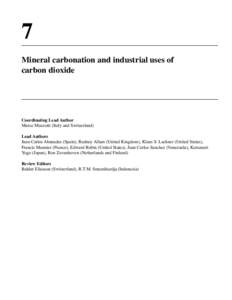 Chapter 7: Mineral carbonation and industrial uses of carbon dioxide  7 Mineral carbonation and industrial uses of carbon dioxide