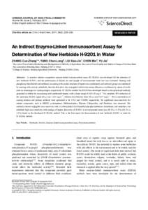 An Indirect Enzyme-Linked Immunosorbent Assay for Determination of New Herbicide H-9201 in Water