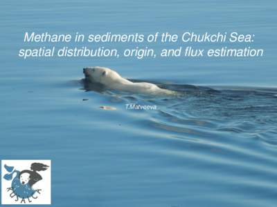 Methane in sediments of the Chukchi Sea: spatial distribution, origin, and flux estimation T.Matveeva  DATA: methane in sediment