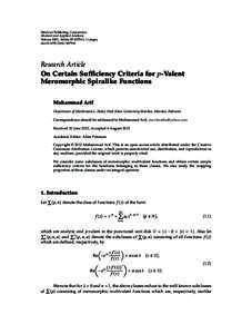 On Certain Sufficiency Criteria for p-Valent Meromorphic Spiralike Functions