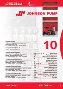 JOHNSON PUMP  Aquafax Limited 14 Dencora Way, Sundon Business Park, Luton, Beds LU3 3HP Tel: (Fax: (