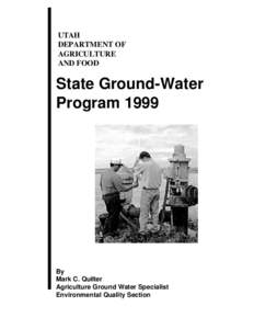 UTAH DEPARTMENT OF AGRICULTURE AND FOOD  State Ground-Water
