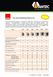 Arc Stud Welding Machines KOCO Stud Welding equipment is designed for rough wear on building sites and continuous operation. Top performance is ensured with all KOCO stud welding machines. The microprocessor controls, cu