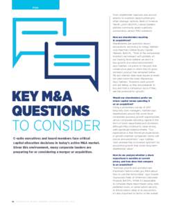 M&A From shareholder reactions and activist attacks to inversion opportunities and other strategic options, Bank of America Merrill Lynch (BofAML) senior bankers address commonly asked questions