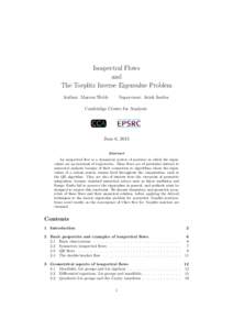 Isospectral Flows and The Toeplitz Inverse Eigenvalue Problem Author: Marcus Webb  Supervisor: Arieh Iserles