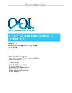 Observation and Sampling Approach  OBSERVATION AND SAMPLING APPROACH Version 1-01 Document Control Number