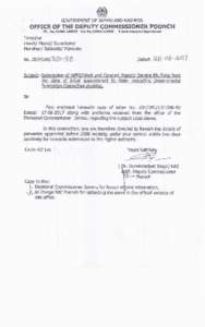 GOVERNMENT OF JAMMU AND KASHMIR  OF THE DEPUTY COMMISSIONER POONCH - OFFICE TEL. No; Fax Na;E-mail:  Tehsildar