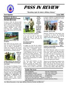 PASS IN REVIEW “Shedding Light On Idaho’s Military History” 2nd Quarter WWII/D-DAY COMMEMORATION