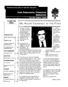 Fiske Genealogical Foundation Newsletter March 2003