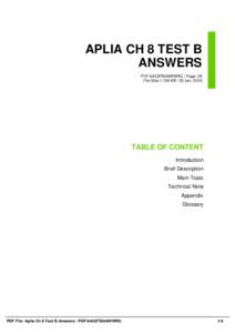 APLIA CH 8 TEST B ANSWERS PDF-6AC8TBA6WWRG | Page: 28 File Size 1,136 KB | 25 Jan, 2016  TABLE OF CONTENT