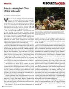 MINING  Aurania seeking Lost Cities of Gold in Ecuador by Jennifer S. Getsinger, PhD, PGeo