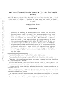 arXiv:1401.5525v1 [astro-ph.EP] 22 Jan[removed]The Anglo-Australian Planet Search. XXIII. Two New Jupiter