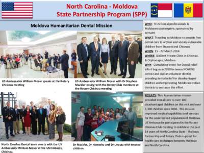 North Carolina - Moldova State Partnership Program (SPP) Moldova Humanitarian Dental Mission US Ambassador William Moser speaks at the Rotary Chisinau meeting
