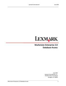 Lexmark International  July 2014 Markvision Enterprise 2.0 Database Access