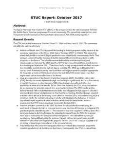 STScI Newsletter Vol. 34 Issue 02  STUC Report: October 2017 I. Neill Reid, inr[at]stsci.edu  Abstract