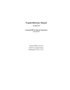 Nyquist Reference Manual Version 2.36 Copyright 2007 by Roger B. Dannenberg 5 March 2007