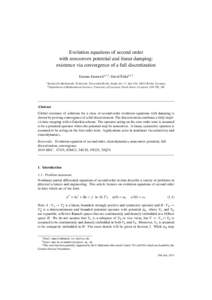 Evolution equations of second order with nonconvex potential and linear damping: existence via convergence of a full discretization ˇ skab,2,3 Etienne Emmricha,1,3 , David Siˇ a Institut